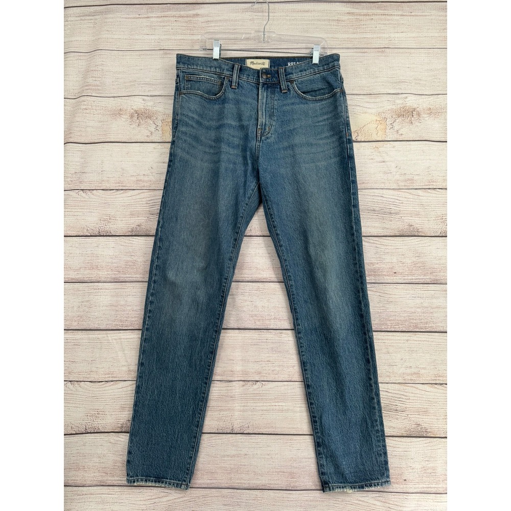 Madewell Relaxed Taper Jeans Women 32 Blue Medium Wash Stretch Denim